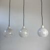 LOT 3 ANCIENNES SUSPENSIONS EN VERRE DE CLICHY VINTAGE