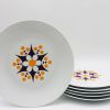 6 assiettes plates en porcelaine de bohème, 1970s, TK Thun -