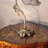 Lampe bronze petale verre moulé art nouveau 28x34