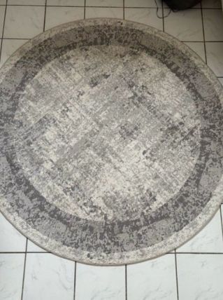 Tapis rond gris