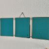 Miroir vintage 1960 triptyque barbier coiffeur turquoise - 3