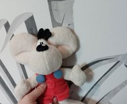 Peluche souris DIDDL Depesche salopette rouge