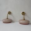 PAIRE D’APPLIQUES ANCIENNES VINTAGE EN OPALINE ROSE