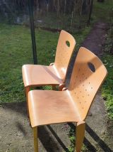 13 chaises en bois vintage 