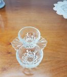 Ancienne salière poivrière en verre moulé, années 60