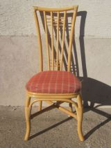 lot de 4 chaises en rotin vintage