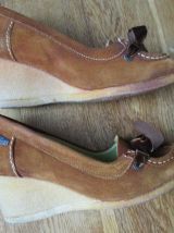 mocassins compensés daim clarks 39