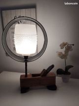 Lampe à poser déco recyclage rabot vintage