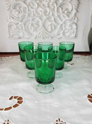 Ensemble de 6 verres à vin vert Suède LUMINARC