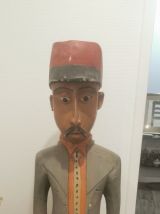 Statue colon en bois peint