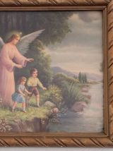 Cadre L'ange gardien et 2 enfants 