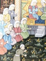 Tableau oriental peint à la main – Scène royale persane 