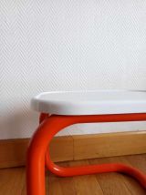 Table d'appoint tubulaire vintage orange 1970 