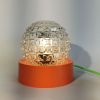 Lampe salon chevet bureau vintage boule verre orange