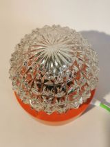 Lampe salon chevet bureau vintage boule verre orange