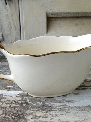Saucière Villeroy &amp; Boch Mettlach ivoire et or