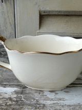 Saucière Villeroy &amp; Boch Mettlach ivoire et or