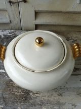 Soupière - légumier Villeroy &amp; Boch Mettlach ivoire et or