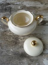 Sucrier Villeroy &amp; Boch Mettlach ivoire et or