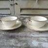 2 tasses et 2 sous-tasses Villeroy & Boch Mettlach ivoire et