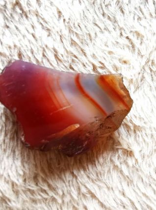 Agate rubanée Rouge - Pierre minéral naturel brut - 14 g