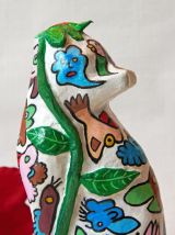 Sculpture chat en papier mâché. 