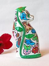 Sculpture chat en papier mâché. 