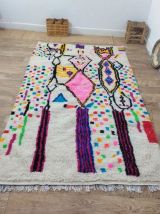 Tapis Berbère Fait Main Multicolore En Laine
