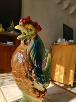 Joli pichet le cocq en céramique barbotine  H=28cm