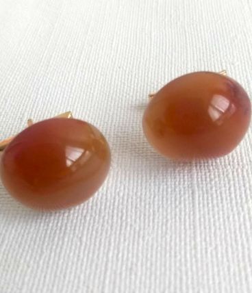 Boutons de manchette rétro, vintage, pierres véritables. 