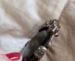 Broche   1900  Art Deco  Argent/Onix