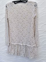 Robe enfant en dentelle crème