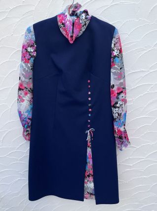 Robe longue bleu vintage