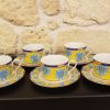 Ensemble de 6 tasses en porcelaine avec soucoupes assorties