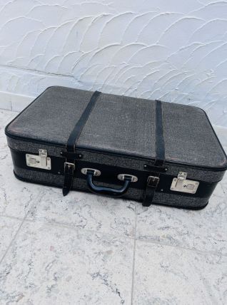 Valise en carton gris chiné