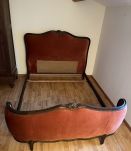Grand lit ancien vintage en bois