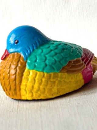 Canard mandarin multicolore artisanat - Pièce unique 