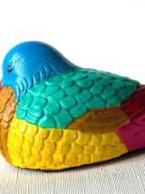 Canard mandarin multicolore artisanat - Pièce unique 