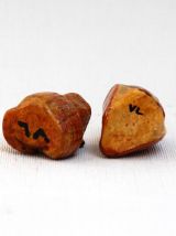 Deux chouettes miniatures artisanat fait main 