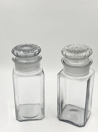 Lot de 2 pots à confiserie en verre
