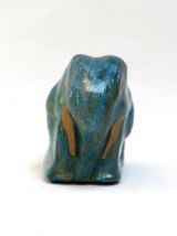 Eléphant bleu et or - Peint à la main artisanat 