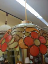 Suspension vintage en nacre aux fleurs 