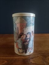 Ancienne boîte à biscuits cylindrique en métal MASSILLY