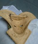 Masque décoratif en terre cuite patinée ,pièce unique