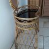 coiffeuse en rotin vintage année 60