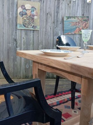 Table de ferme bois brut 