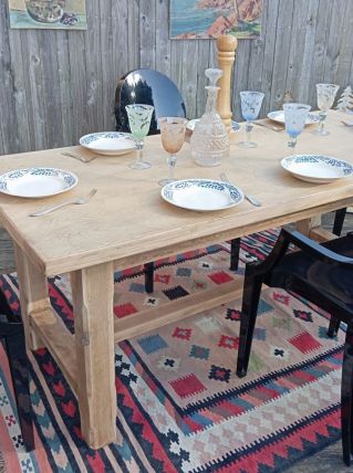 Table de ferme bois brut 
