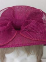 Chapeau en raphia rose fuchsia - taille 57