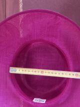 Chapeau en raphia rose fuchsia - taille 57