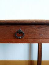 Table de ferme ou bureau rustique estampillé vers 1920